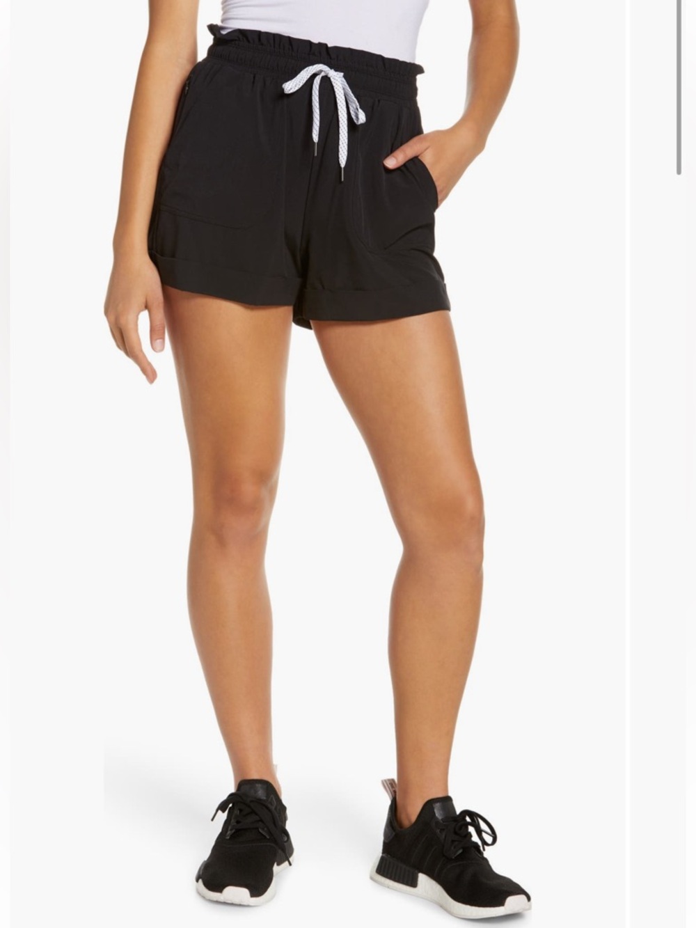 Zella Black Athletic Drawstring “Camp” Shorts Size Medium